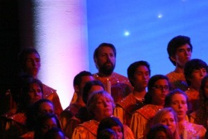 Me singing at the Candlelight Processional in Epcot.