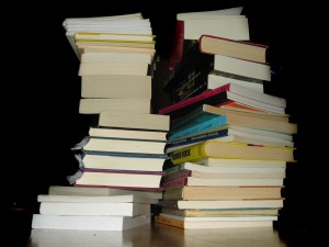 It's only hoarding if you don't read them. Please tell me that's true. Please. Piles of Books